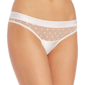 HUIT 8 VISITE PRIVEE SATIN THONG IVORY XS NWOT $50
